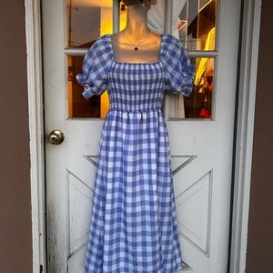 Blue Plaid Summer Dress